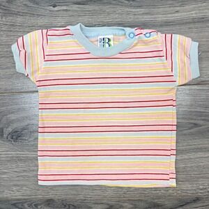 Vintage Double B Buster Brown Tee 18M Retro Rainbow Stripe USA Made‎ Baby Shirt
